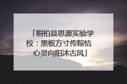 桐柏县思源实验学校：黑板方寸传粽情 心灵向阳沐古风