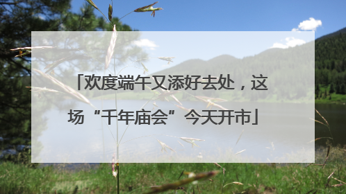欢度端午又添好去处，这场“千年庙会”今天开市