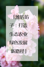 潍坊坊子：打造生态农业绿色发展新路径
