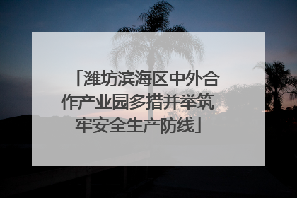 潍坊滨海区中外合作产业园多措并举筑牢安全生产防线