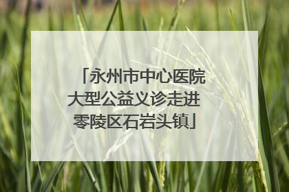 永州市中心医院大型公益义诊走进零陵区石岩头镇
