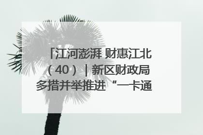 江河澎湃 财惠江北（40）｜新区财政局多措并举推进“一卡通”管理 保障惠民惠农补贴精准高效发放