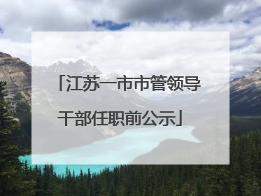江苏一市市管领导干部任职前公示