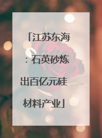 江苏东海：石英砂炼出百亿元硅材料产业