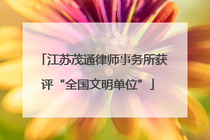 江苏茂通律师事务所获评“全国文明单位”