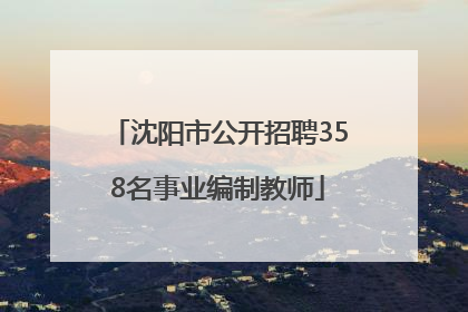 沈阳市公开招聘358名事业编制教师