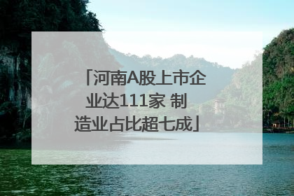 河南A股上市企业达111家 制造业占比超七成