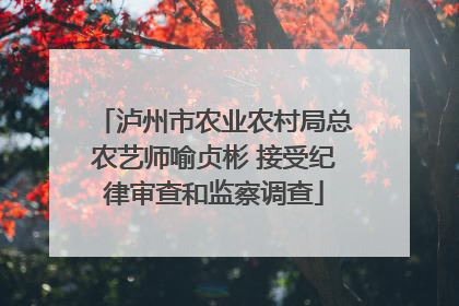 泸州市农业农村局总农艺师喻贞彬 接受纪律审查和监察调查