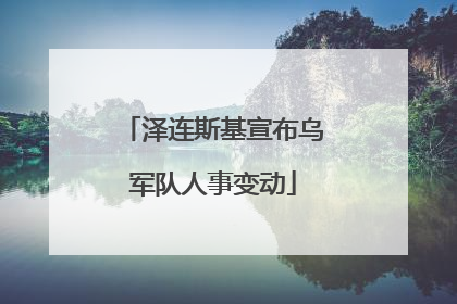 泽连斯基宣布乌军队人事变动