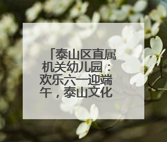 泰山区直属机关幼儿园：欢乐六一迎端午，泰山文化润童心