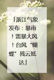 浙江气象发布：暴雨！雷暴大风！台风“蝴蝶”残云抵达