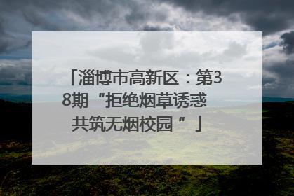 淄博市高新区：第38期“拒绝烟草诱惑 共筑无烟校园 ”
