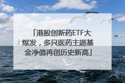 港股创新药ETF大爆发，多只医药主题基金净值再创历史新高