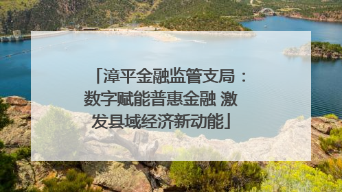 漳平金融监管支局：数字赋能普惠金融 激发县域经济新动能