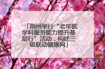 荆州举行“老年医学科服务能力提升基层行”活动，构建三级联动健康网