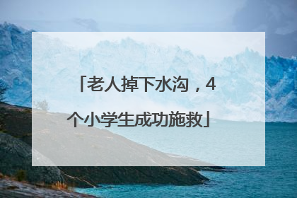 老人掉下水沟，4个小学生成功施救