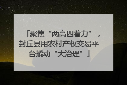 聚焦“两高四着力”，封丘县用农村产权交易平台撬动“大治理”