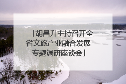 胡昌升主持召开全省文旅产业融合发展专题调研座谈会