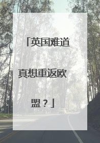 英国难道真想重返欧盟？
