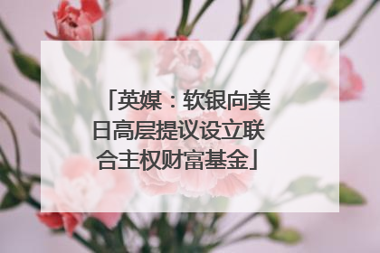 英媒：软银向美日高层提议设立联合主权财富基金