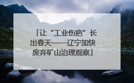 让“工业伤疤”长出春天——辽宁加快废弃矿山治理观察