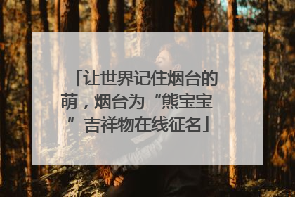 让世界记住烟台的萌，烟台为“熊宝宝”吉祥物在线征名