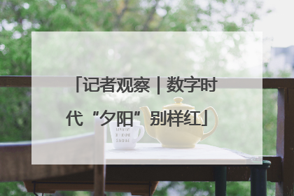 记者观察｜数字时代“夕阳”别样红