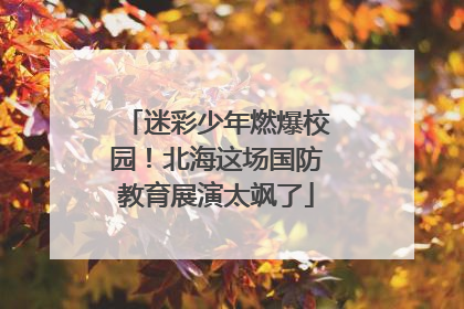 迷彩少年燃爆校园！北海这场国防教育展演太飒了