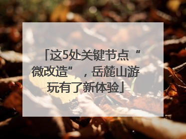 这5处关键节点“微改造”，岳麓山游玩有了新体验