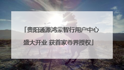 贵阳通源鸿蒙智行用户中心盛大开业 获首家尊界授权