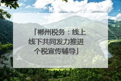 郴州税务：线上线下共同发力推进个税宣传辅导