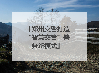 郑州交警打造“智慧交管”警务新模式