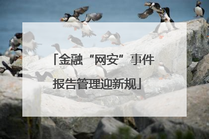 金融“网安”事件报告管理迎新规