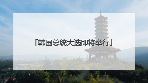 韩国总统大选即将举行
