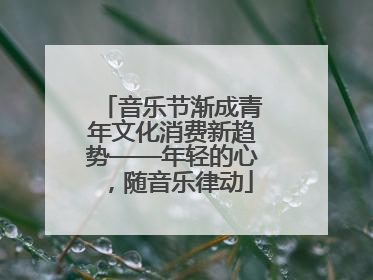 音乐节渐成青年文化消费新趋势——年轻的心，随音乐律动