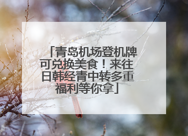 青岛机场登机牌可兑换美食！来往日韩经青中转多重福利等你拿