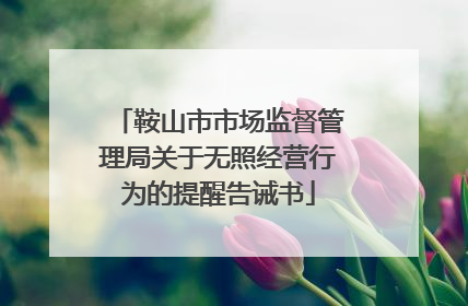 鞍山市市场监督管理局关于无照经营行为的提醒告诫书