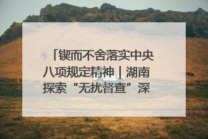 锲而不舍落实中央八项规定精神｜湖南探索“无扰督查”深化基层减负