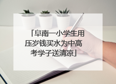 阜南一小学生用压岁钱买水为中高考学子送清凉
