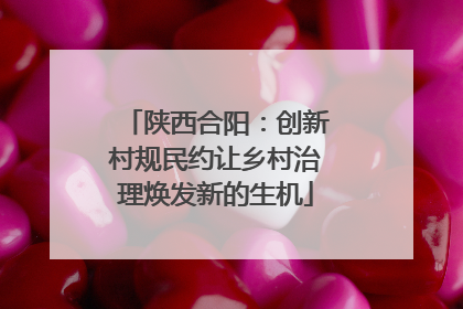 陕西合阳：创新村规民约让乡村治理焕发新的生机
