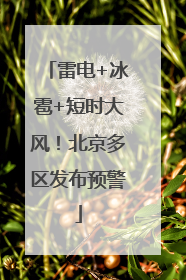 雷电+冰雹+短时大风！北京多区发布预警