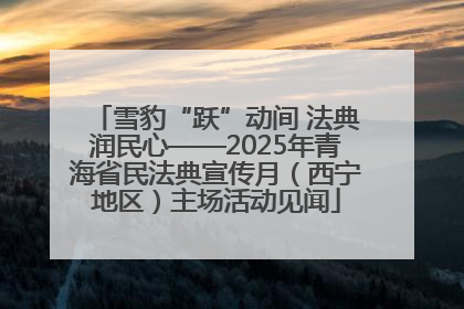 雪豹“跃”动间 法典润民心——2025年青海省民法典宣传月（西宁地区）主场活动见闻