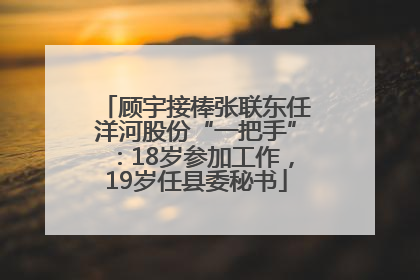 顾宇接棒张联东任洋河股份“一把手”：18岁参加工作，19岁任县委秘书
