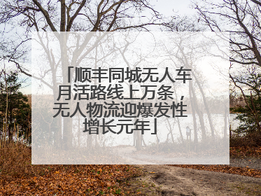 顺丰同城无人车月活路线上万条，无人物流迎爆发性增长元年