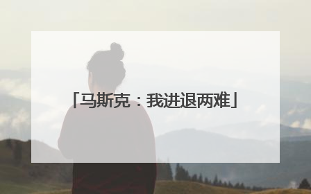 马斯克：我进退两难