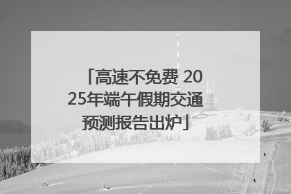 高速不免费 2025年端午假期交通预测报告出炉