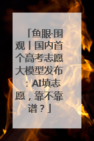 鱼眼·围观丨国内首个高考志愿大模型发布：AI填志愿，靠不靠谱？