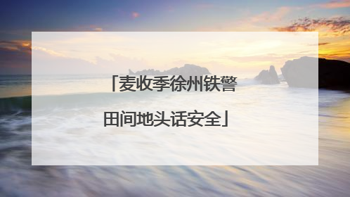 麦收季徐州铁警田间地头话安全
