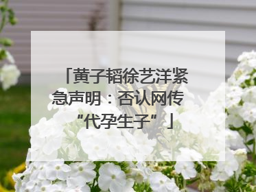 黄子韬徐艺洋紧急声明：否认网传 “代孕生子”