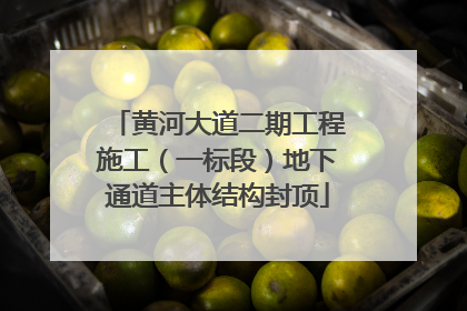 黄河大道二期工程施工（一标段）地下通道主体结构封顶